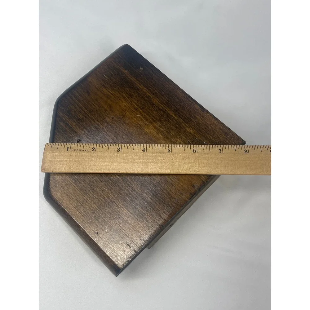 Vintage Wood Corner Display Shelf Walnut 7.25